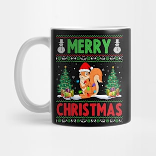 Funny Squirrel Animal Lover Xmas Lighting Squirrel Christmas Mug